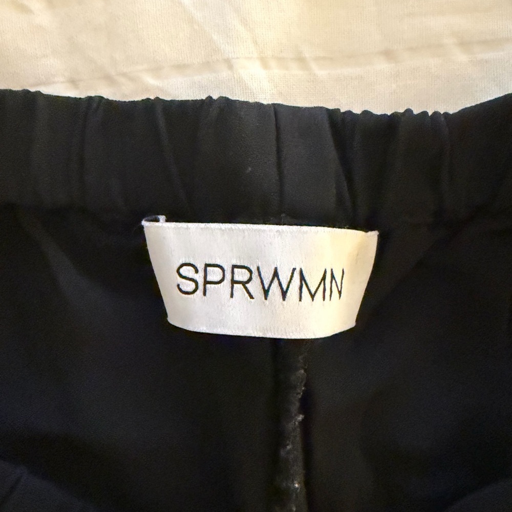 SPRWMN Black Crepe Easy Pants Pull On Elastic Small - Picture 4 of 6